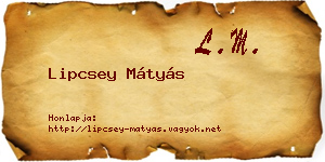 Lipcsey Mátyás névjegykártya